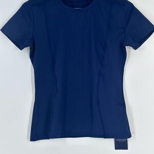 Women's Navy Short Sleeve Performance Top